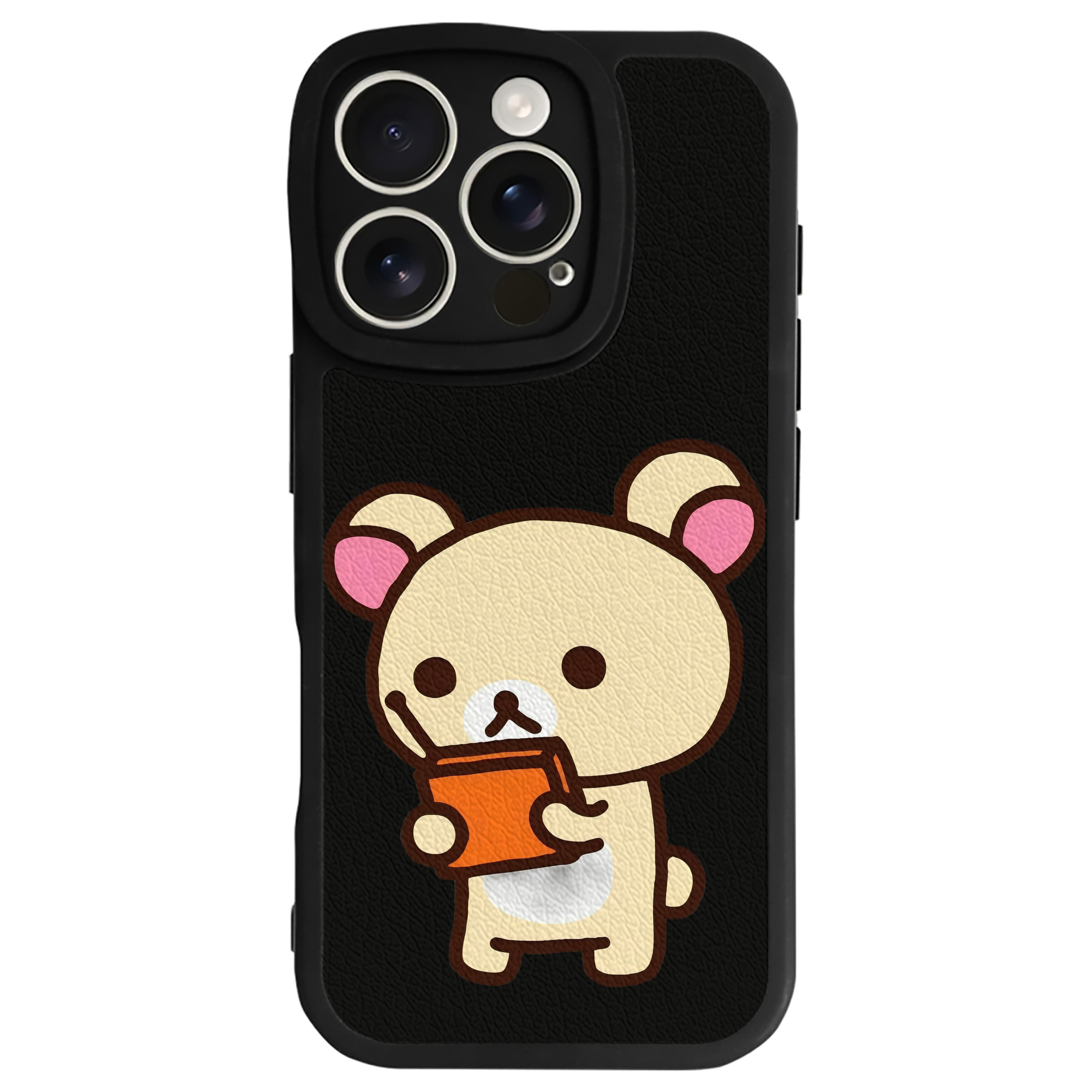 （画像用） リラックマ リラックマ キイロイトリ Rilakkuma Korilakkuma Kiiroitori 【iPhone 16シリーズ対応】シリコンスマホケース（レザー調） 材質：シリコン